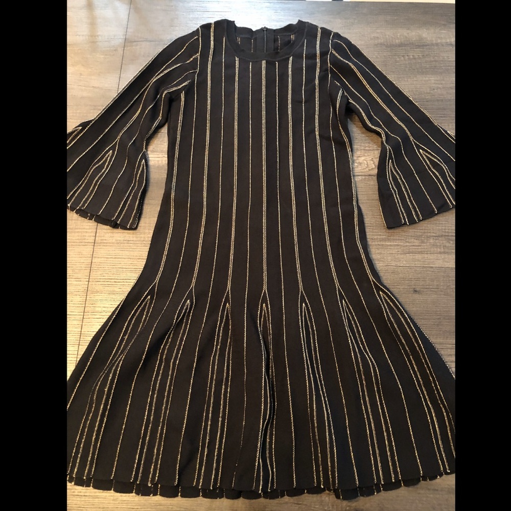 Gold/black striped michael kors dress barely worn!